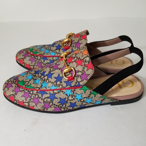 (Kids) Gucci princetown gg rainbow star slippers - Picture 3 of 8
